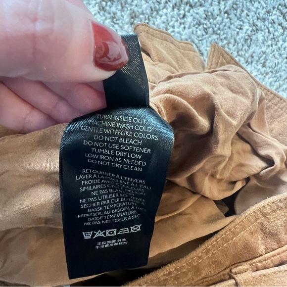 Free People Nightfall Brown High-Waisted Vegan Suede Pants with Tie Waist Sz 4 - Picture 8 of 14